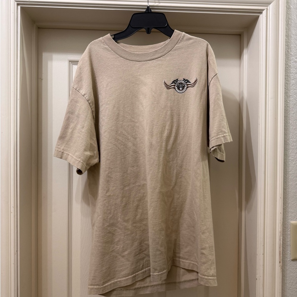 Men's Beige Graphic Short-Sleeve Tee